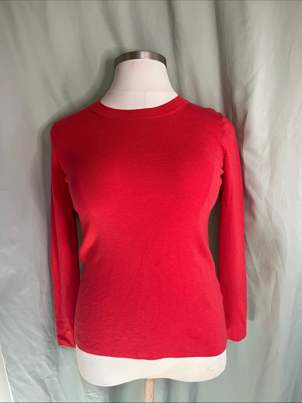 Banana Republic 100% Merino Wool Red Crewneck Long Sleeve Top Large